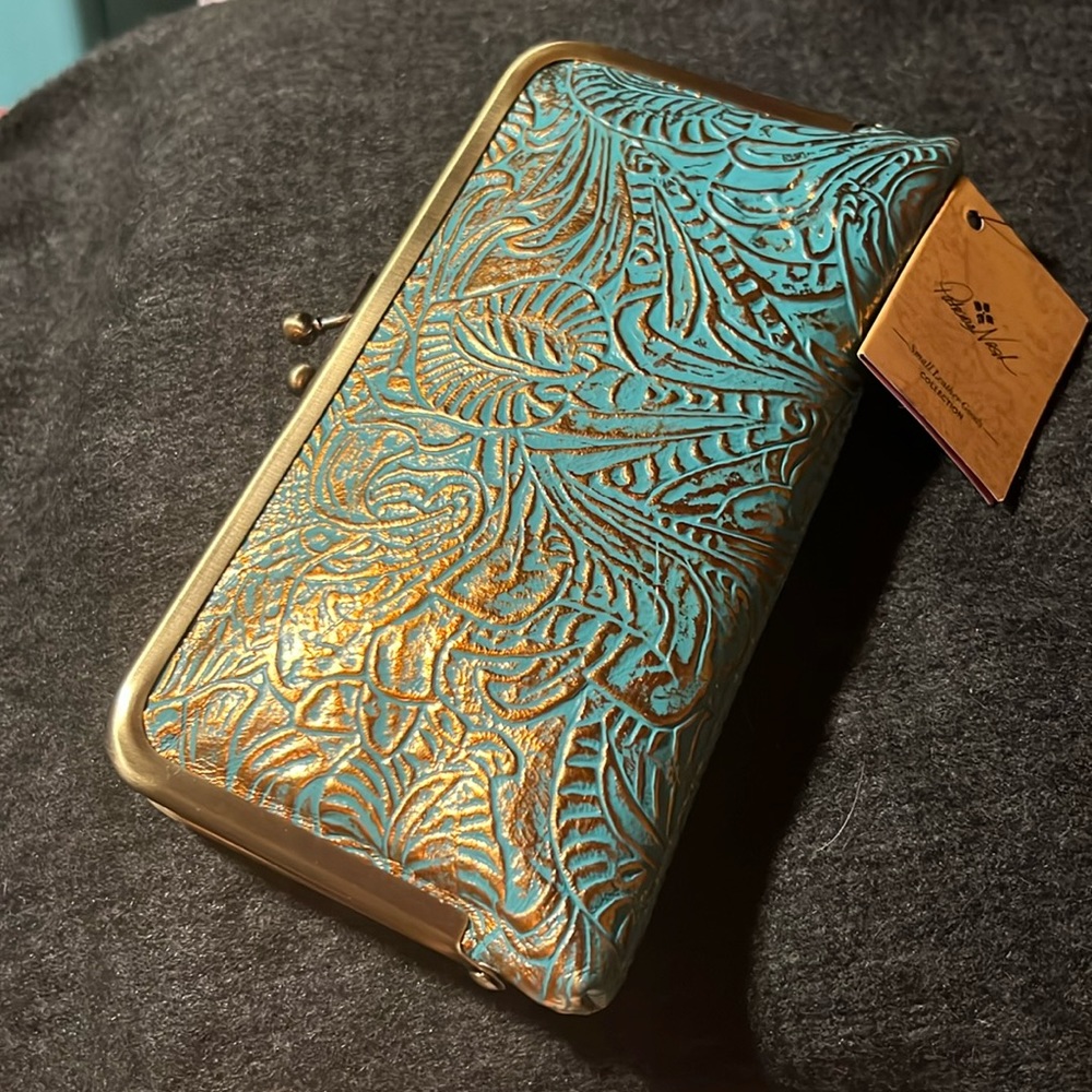 Turquoise and gold wallet. NWT